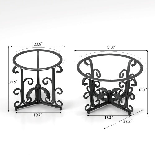 Haven And Hue | Tempered Glass Coffee Table Set