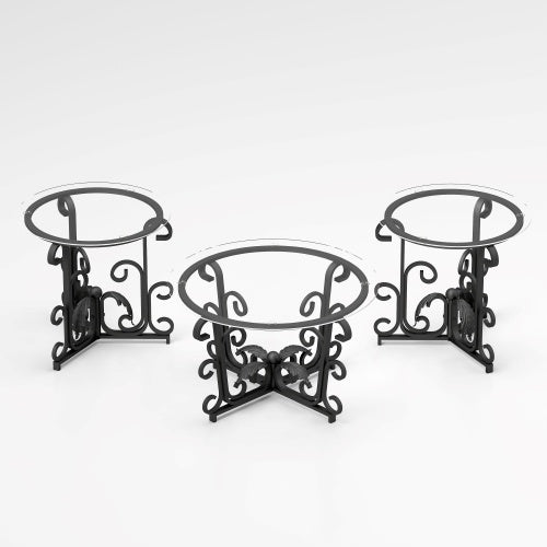 Haven And Hue | Tempered Glass Coffee Table Set