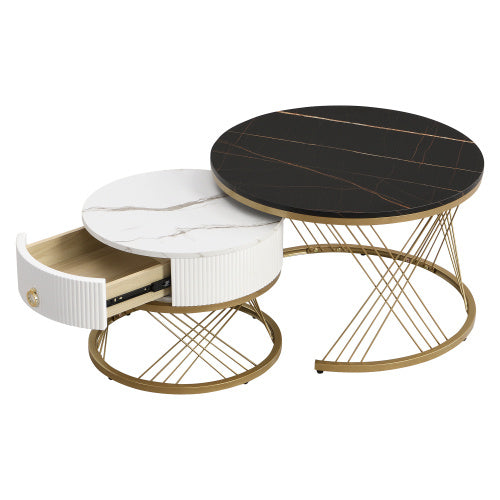 Haven And Hue | Marble Gold Nesting Coffee Table