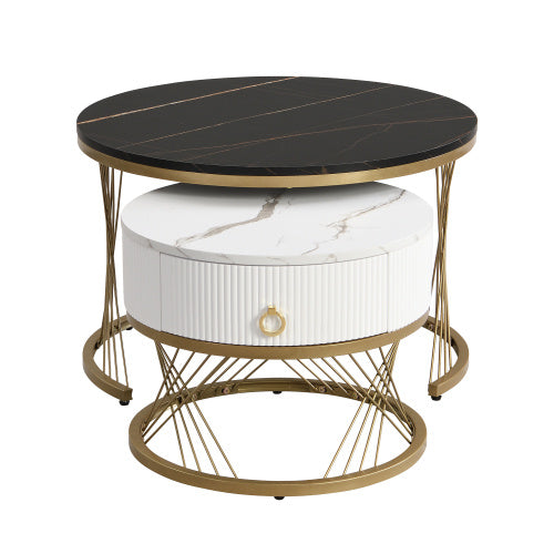 Haven And Hue | Marble Gold Nesting Coffee Table