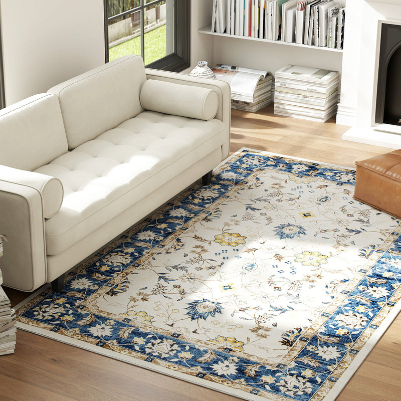 Haven And Hue | Boho Floral Washable Area Rug