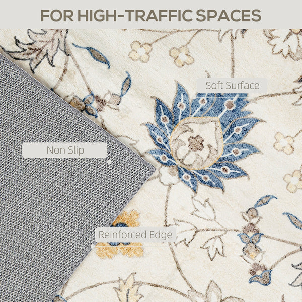 Haven And Hue | Boho Floral Washable Area Rug