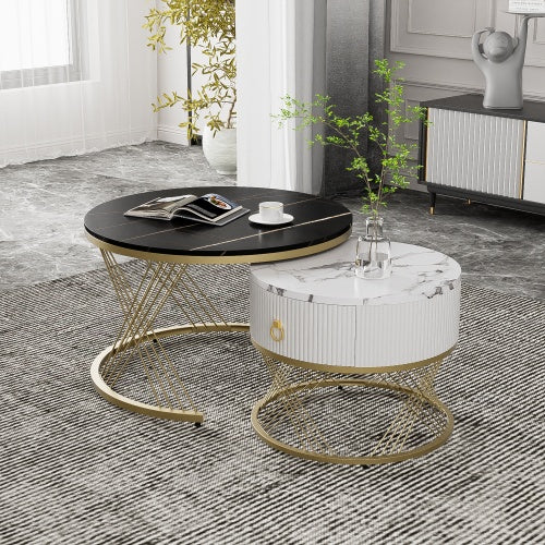 Haven And Hue | Marble Gold Nesting Coffee Table