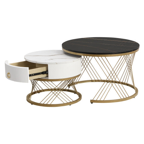 Haven And Hue | Marble Gold Nesting Coffee Table
