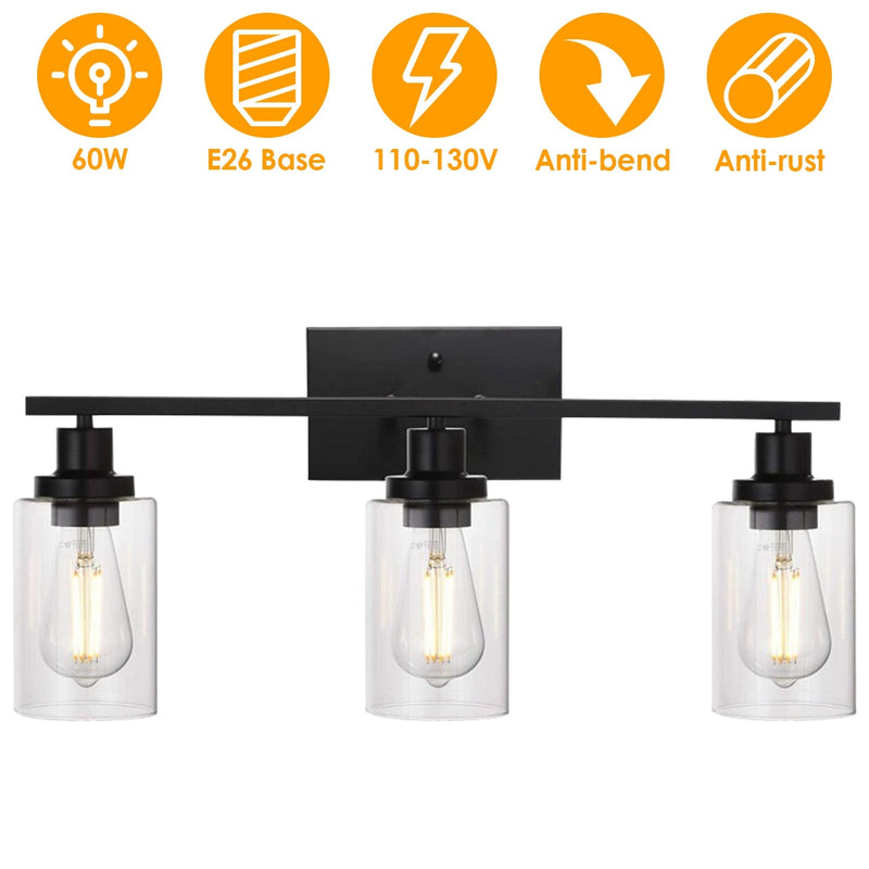 Haven And Hue | 3-Light Clear Glass Wall Sconce