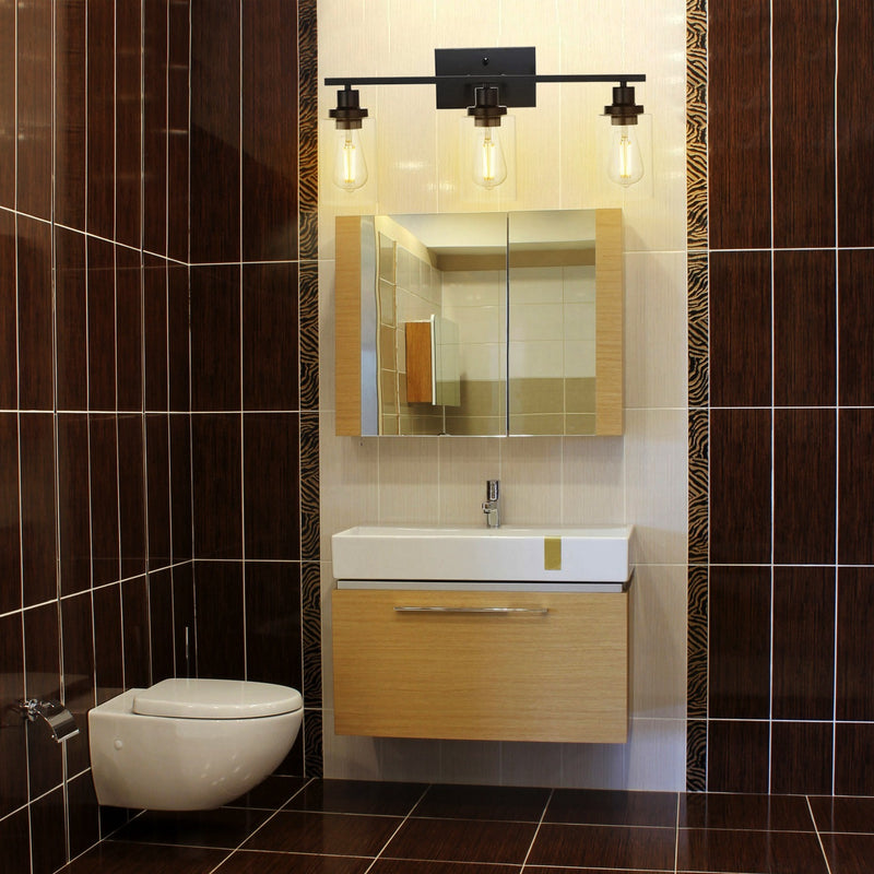 Haven And Hue | 3-Light Clear Glass Wall Sconce