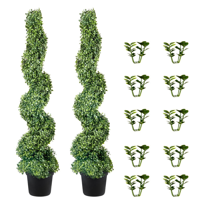 Haven And Hue | Spiral Boxwood Artificial Topiary Set