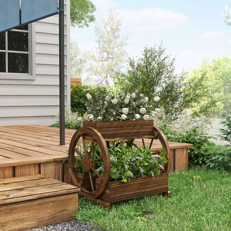 Haven And Hue | Wooden Wagon Garden Planter Box