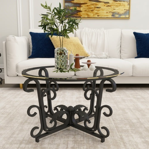 Haven And Hue | Tempered Glass Coffee Table Set