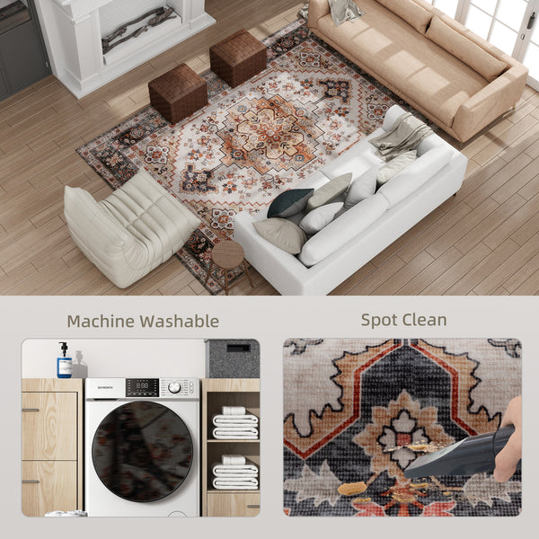 Haven And Hue | Tawny Boho Pattern Washable Rug