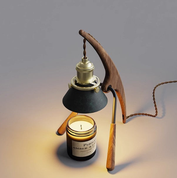 Haven And Hue | Wooden Base Candle Warmer Lamp