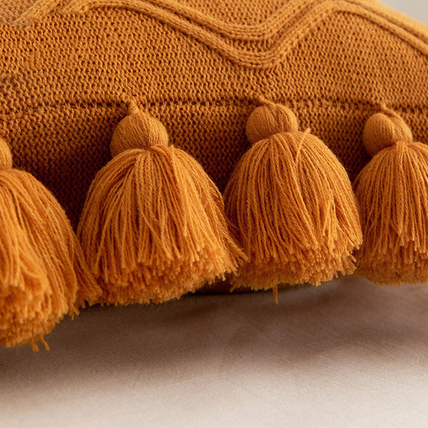 Haven And Hue | Knitted Tassel Throw Pillow Cushion