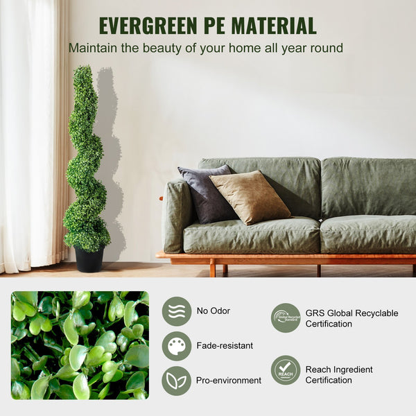 Haven And Hue | Spiral Boxwood Artificial Topiary Set