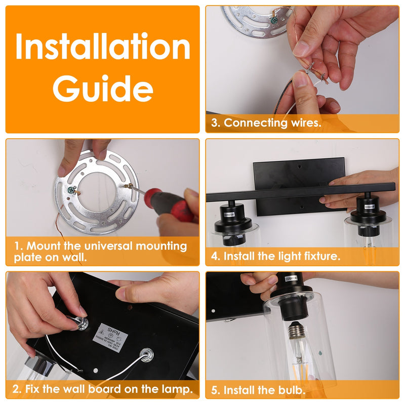 Haven And Hue | 3-Light Clear Glass Wall Sconce