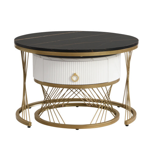 Haven And Hue | Marble Gold Nesting Coffee Table